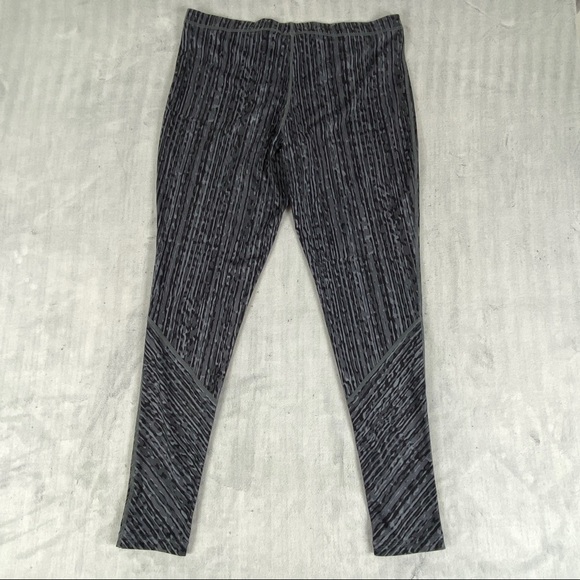 Nike Leggings / Running Tights Womens Large Grey Patterned Stretch Activewear - Picture 3 of 8